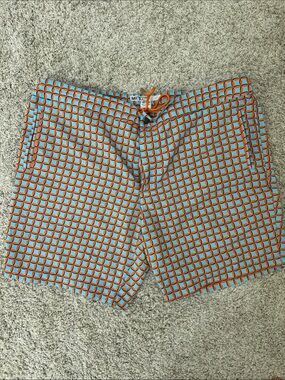Mr.Turk Retro Orange Circle Pattern Swimwear